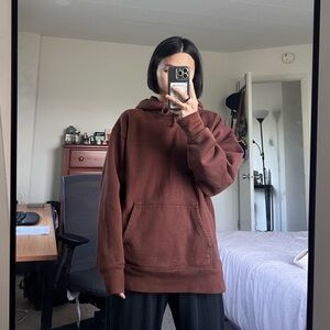 Tna NEW EXTRA FLEECE BOYFRIEND HOODIE, Color is COGNAC	
Size is small